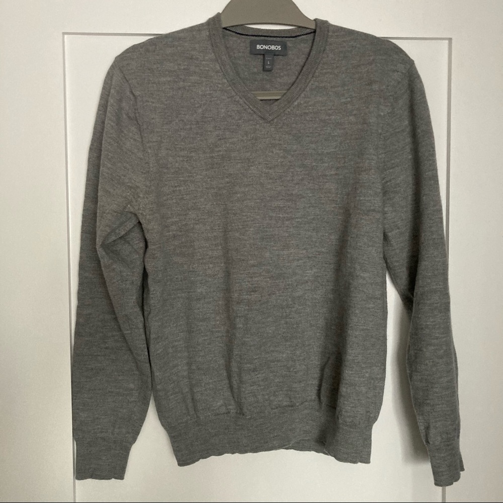 Bonobos Merino Wool Grey Sweater, fits like medium